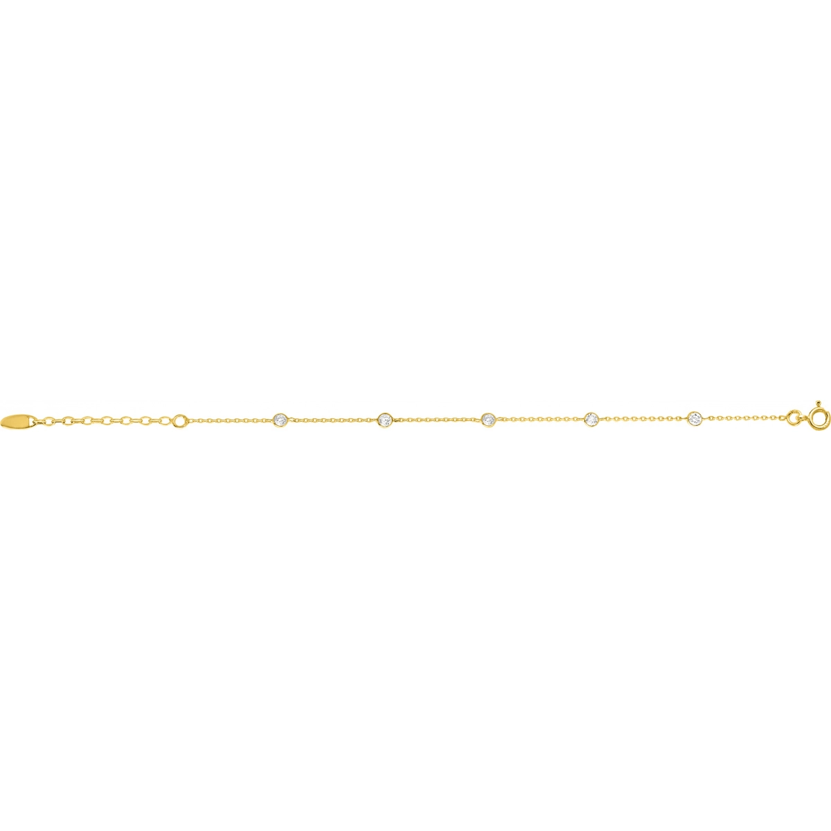 Pulseira com Zircônia cúbica banhado a ouro 101166B.1.16 Tamanho espanhol: 16 Lua blanca