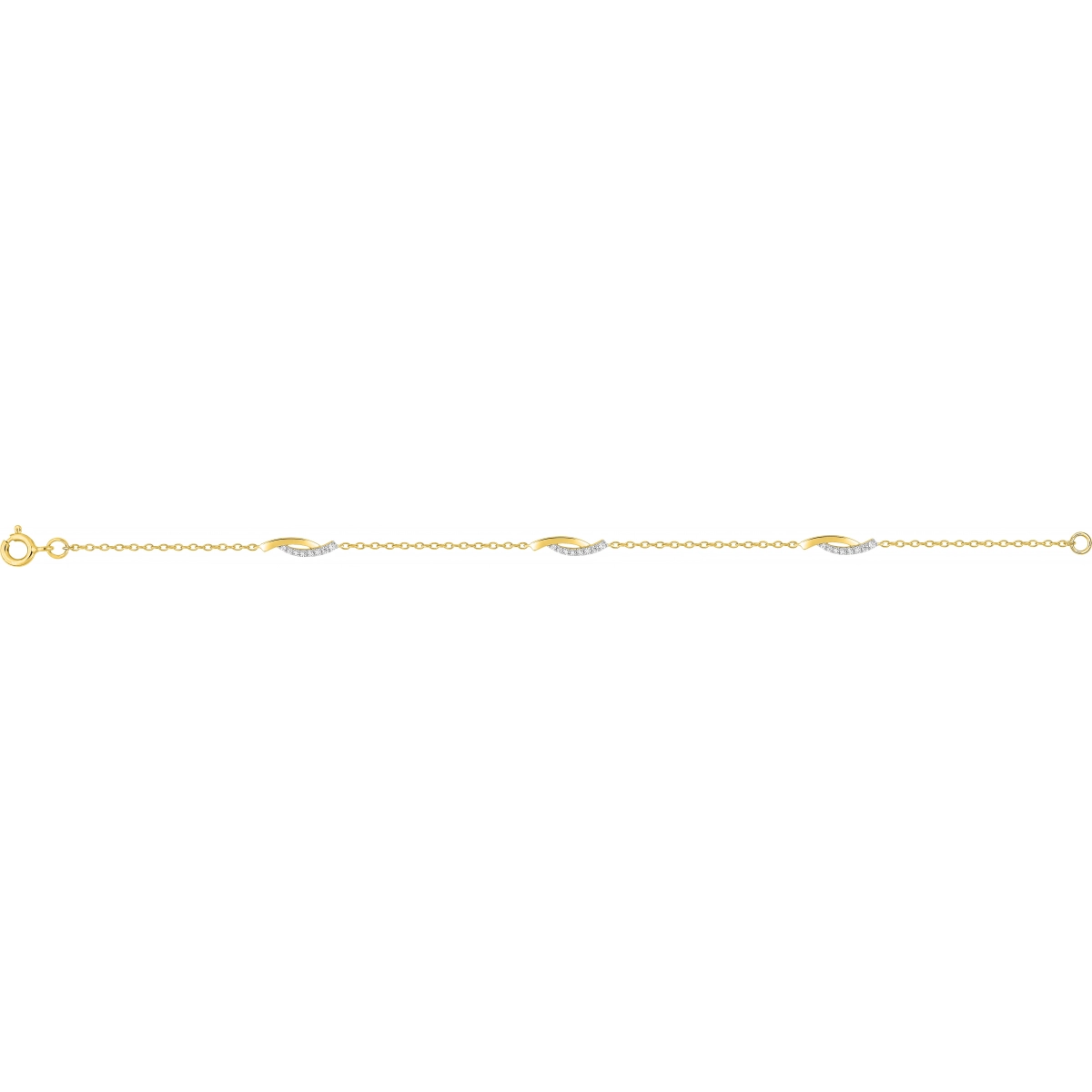 Bracelet w. cz gold plated Brass  Lua Blanca  BSBZ61Z18.0