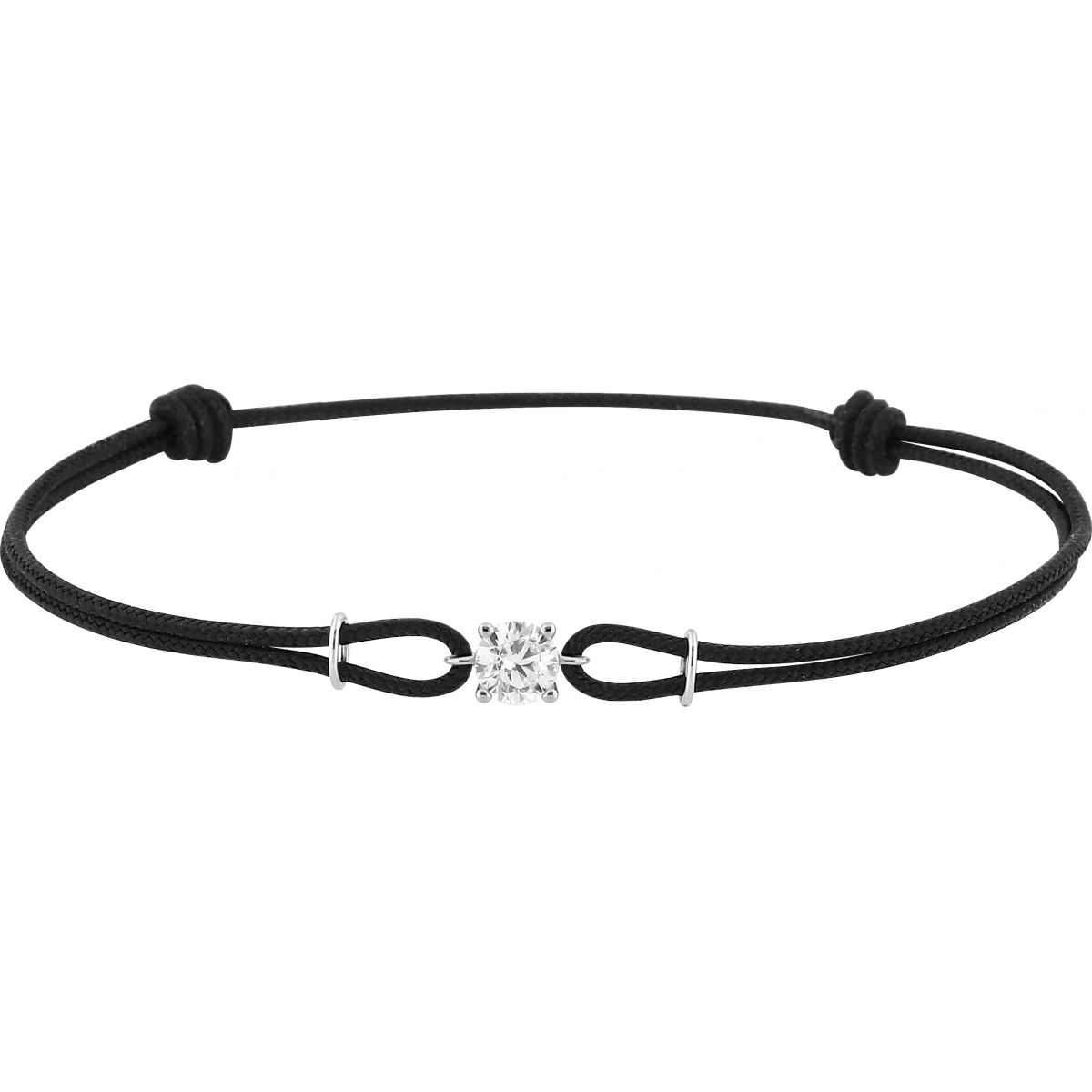 Bracelet cord w. cz 9K WG Lua Blanca  497053.Z1.0