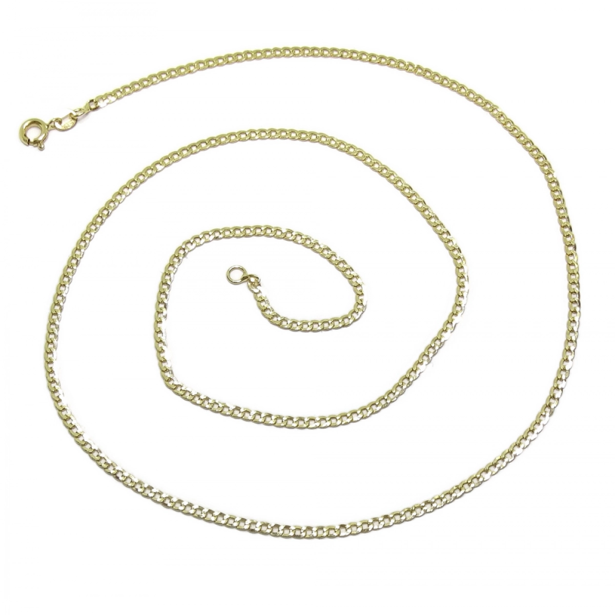 CHAIN DIAMOND CUT CURB IN 18K YELLOW GOLD 60CM MENS 2.00 MM THICK AND 4.15 G NEVER SAY NEVER
