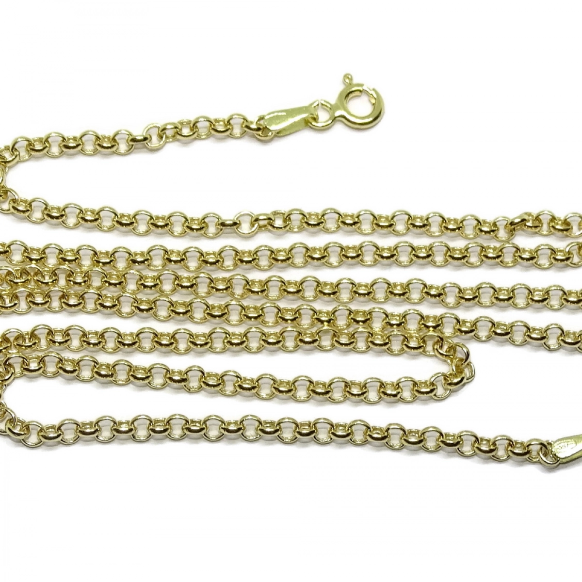 CHAIN FOR WOMEN MADE OF PURE GOLD OF 18K MODEL ROLO FLAT 3MM WIDE, AND 50CM NEVER SAY NEVER