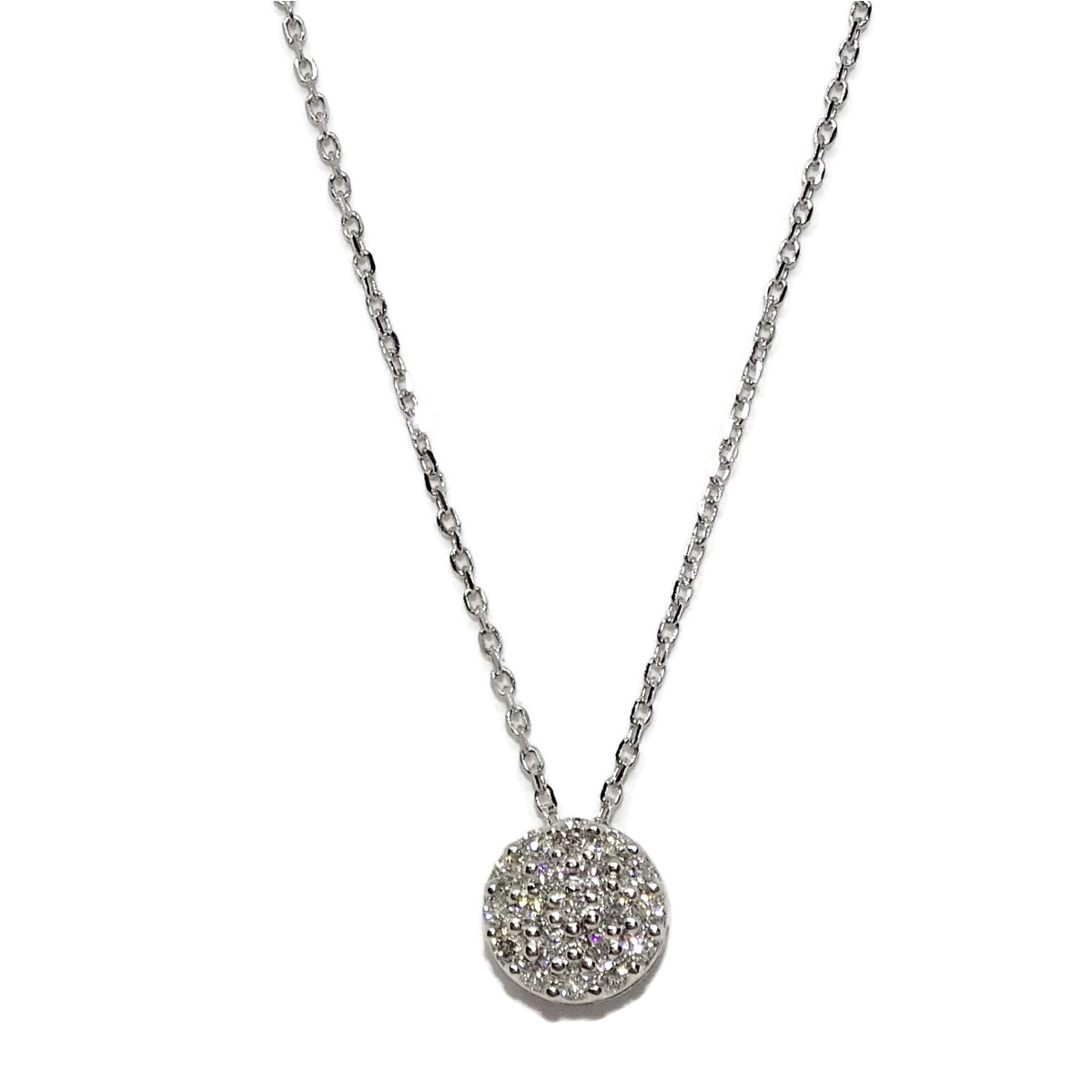 CL�SICO PENDANT FOR WOMAN IN 18K WHITE GOLD WITH 0.15 CTS OF DIAMONDS, 7MM NEVER SAY NEVER