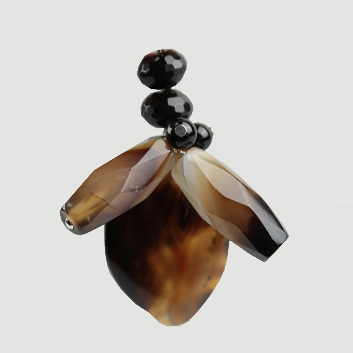 HANGING BUMBLEBEE AGATE AND NATURAL ONYX C258 PATRICIA GARCIA