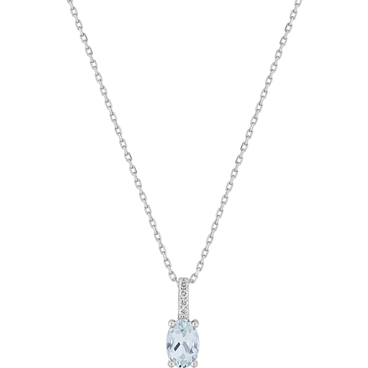 Collar aigue-marine diamante 0.02ct GH-P2 oro blanco 9kt Lua Blanca 410874.U0.0