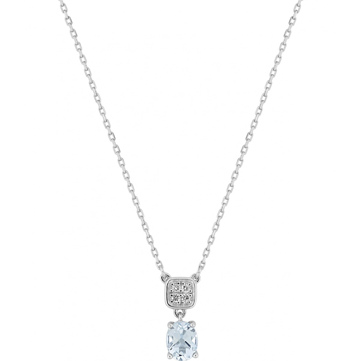 Collar aigue-marine diamante 0.03ct GH-P2 oro blanco 9kt Lua Blanca 410873.U0.0