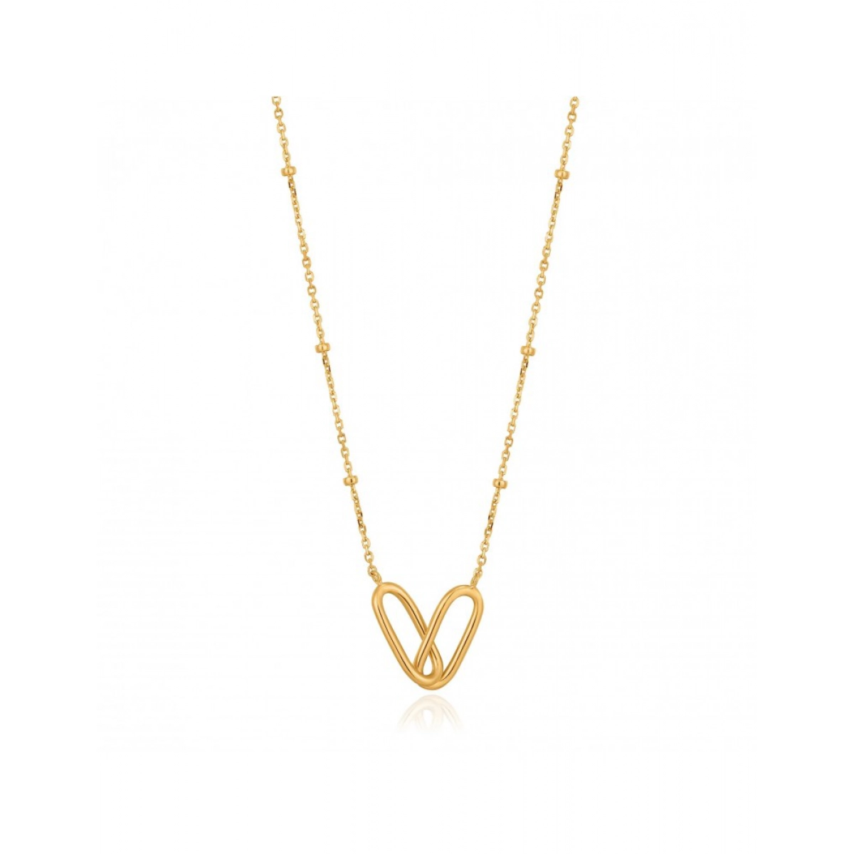 Collar Ania Haie Gold Beaded Chain N021-01G Plata de Ley 16170044