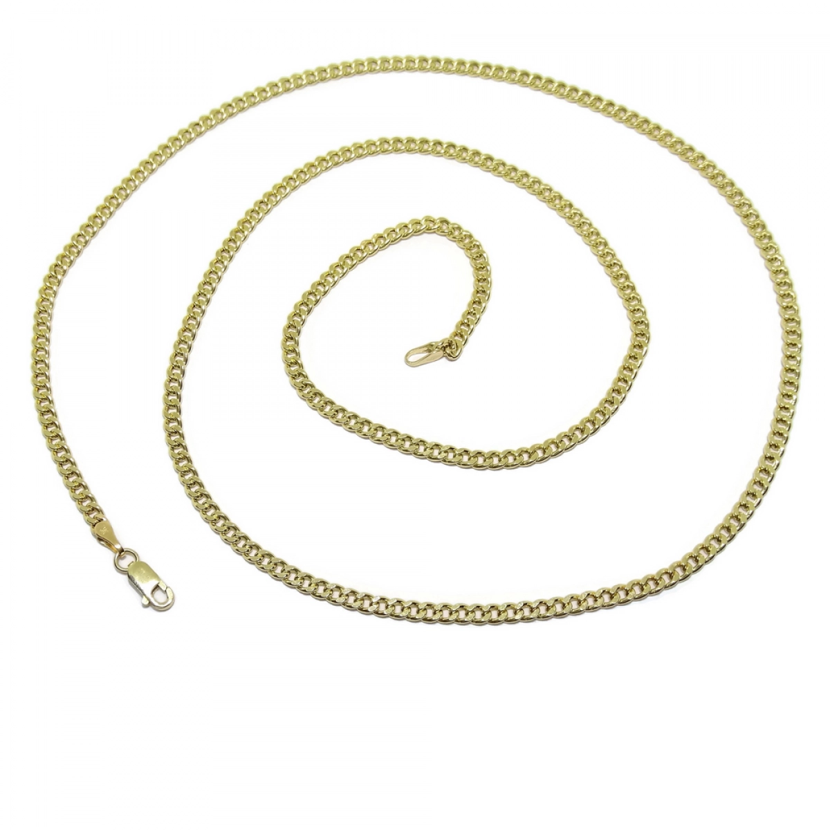 CHAIN NECKLACE IN 18K YELLOW GOLD FOR MAN TYPE CURB 3MM WIDE AND 60CM LONG NEVER SAY NEVER