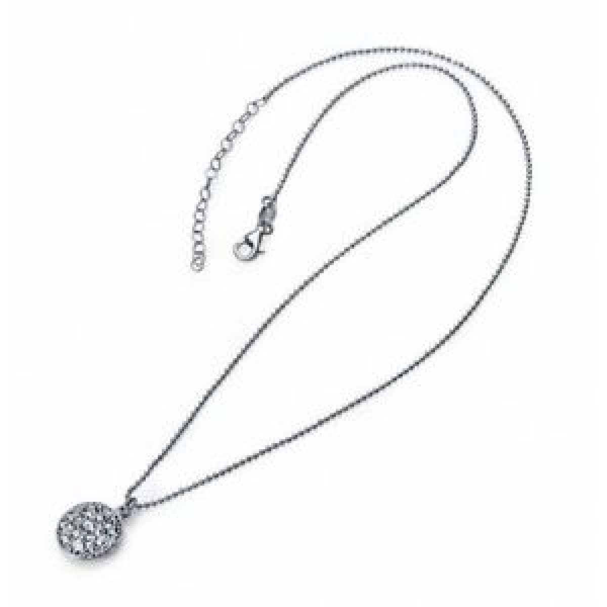 PENDANT NECKLACE STERLING SILVER RHODIUM AND ZIRCONS SRA JEW VICEROY 1194C000-30