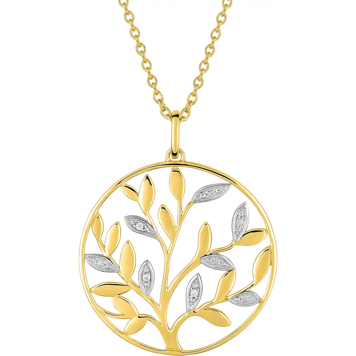 Necklace w. cz and rhod gold plated Brass  Lua Blanca  132199.1.0