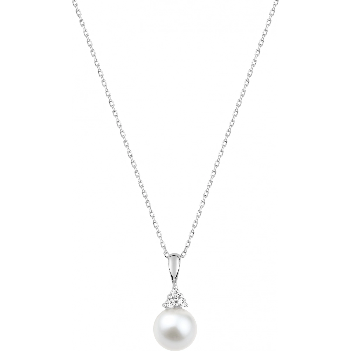 Necklace w. FWcult pearl and cz 9K WG  Lua Blanca  397108.P1.0