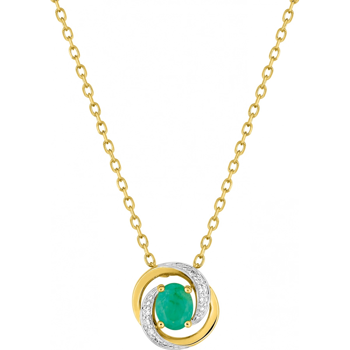 Necklace w. emerald and cz rh18K YG  Lua Blanca  8A733BEZ.0