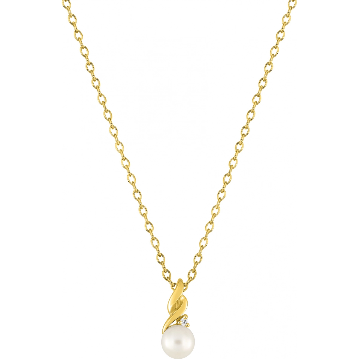 Necklace w. imitation pearl gold plated Brass Lua Blanca  255760.9 