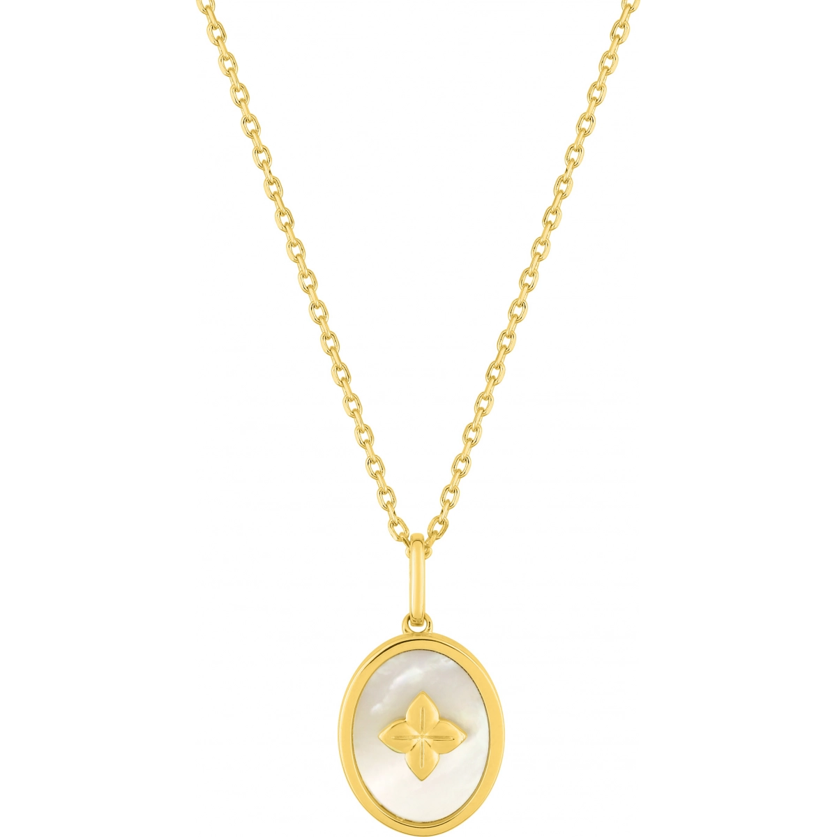 Necklace w. mother of pearl gold plated Brass Lua Blanca  132513.0