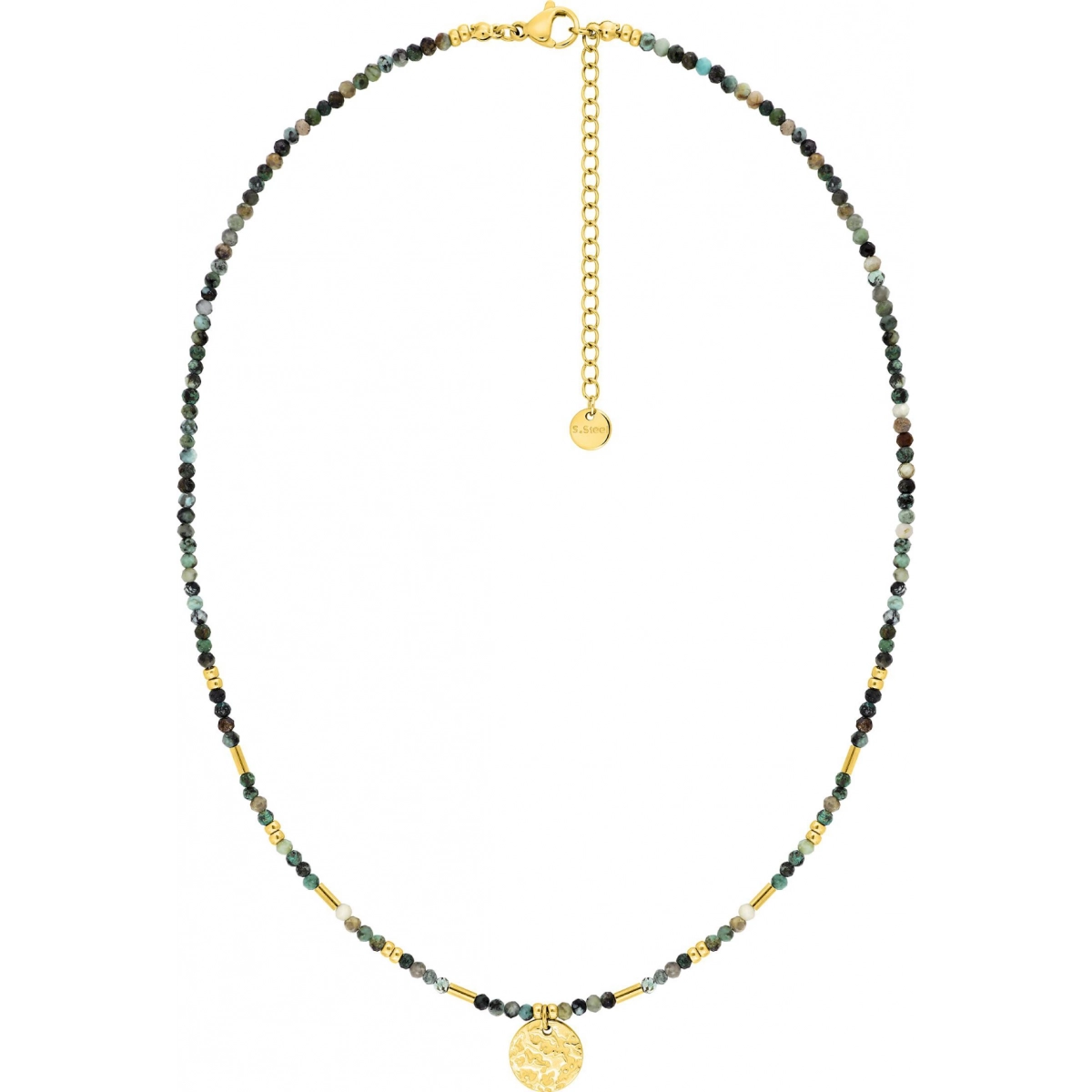 Necklace w. stone gold coloreded St. Steel Lua Blanca  555098