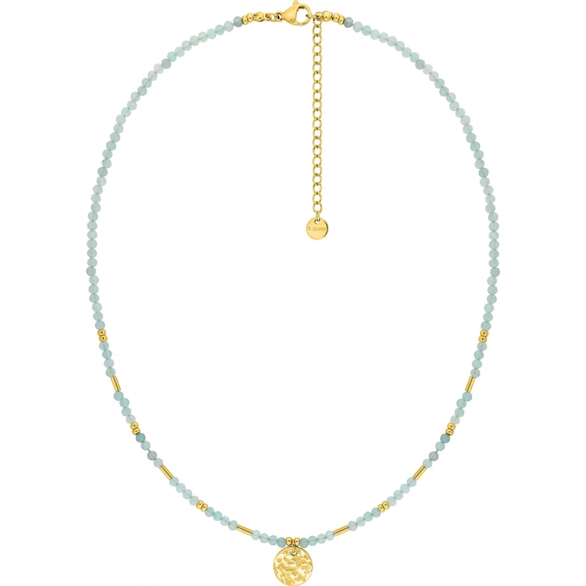 Necklace w. stone gold coloreded St. Steel Lua Blanca  555099