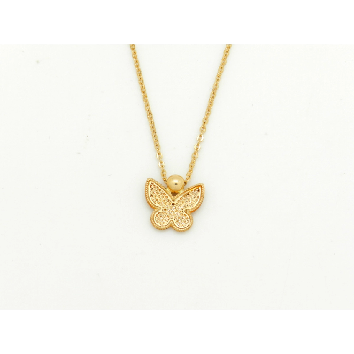 COLLAR CHOKER NECKLACE GOLD BUTTERFLY - OWN - AG8609