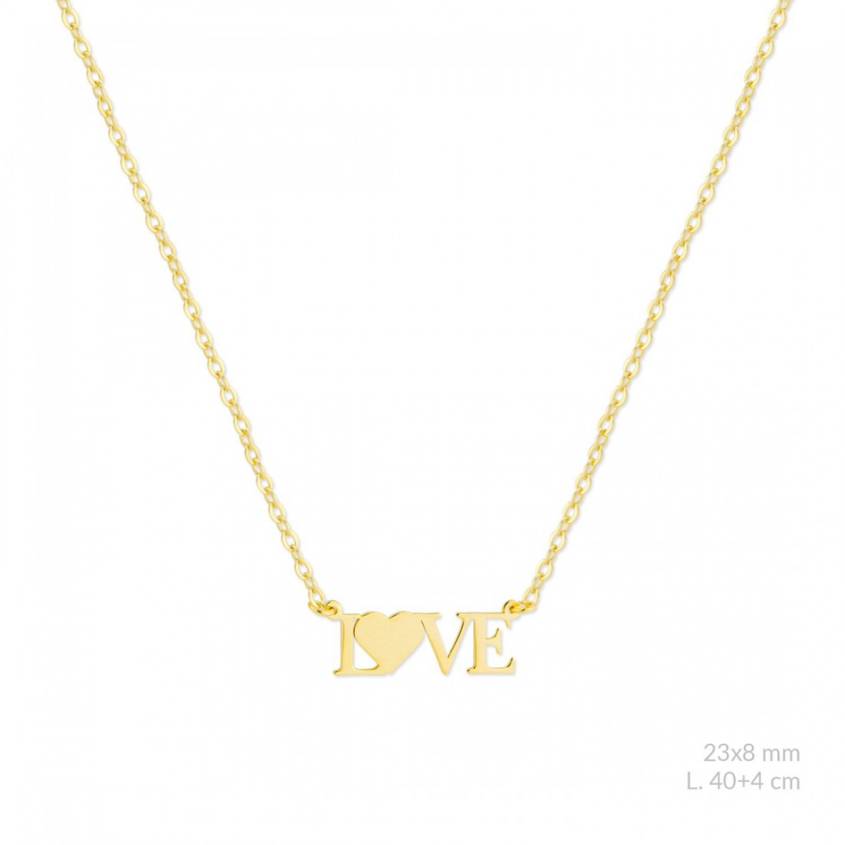 Collar garganttilla de plata chapada en oro LOVE - Artesanal - 176204
