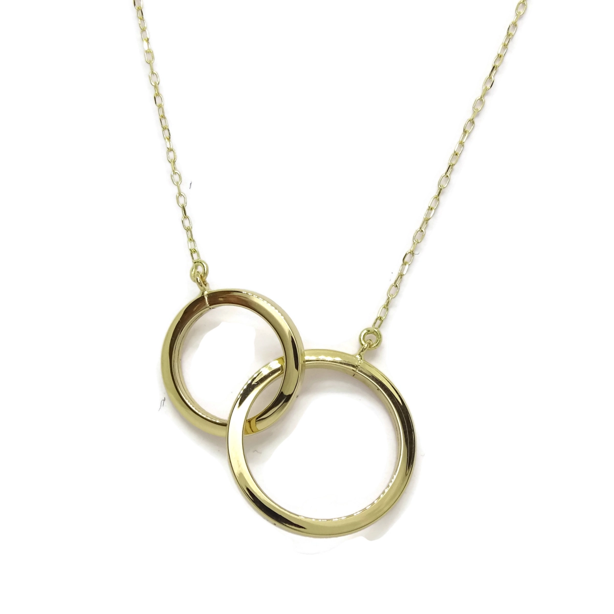GOLD NECKLACE WITH 2 CIRCLES ALWAYS UNITED A CLASSIC REINVENTED. WITH CHAIN MINIFORZADA NEVER SAY NEVER