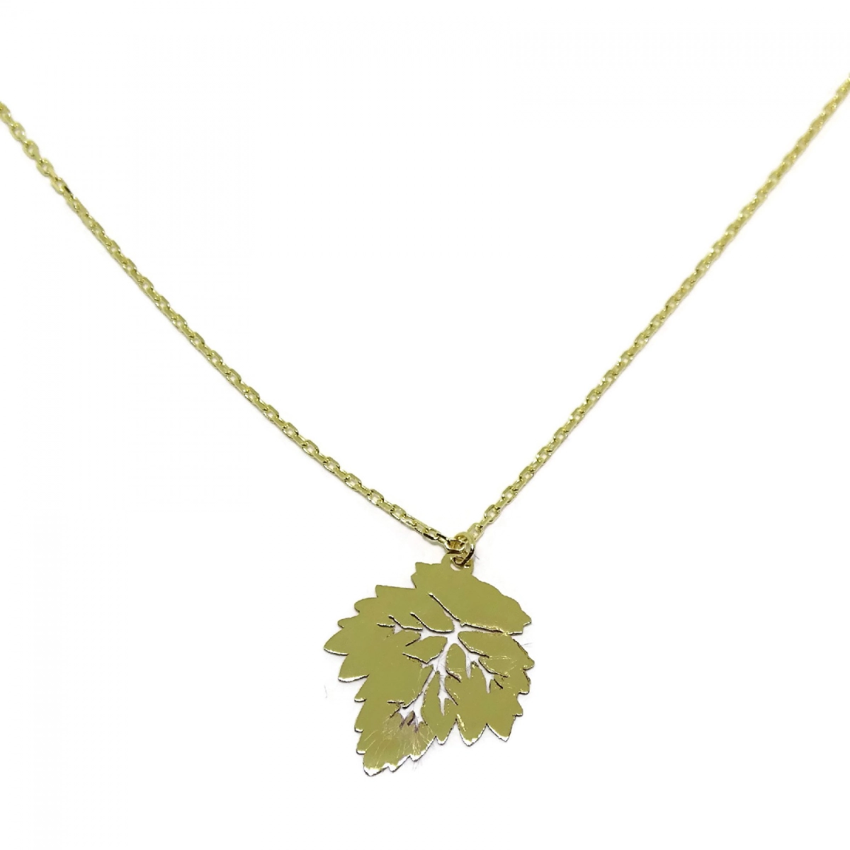 COLLAR YELLOW GOLD 18KTES A FIG LEAF. BABY YOU ARE MY ORIGINAL SIN! NEVER SAY NEVER