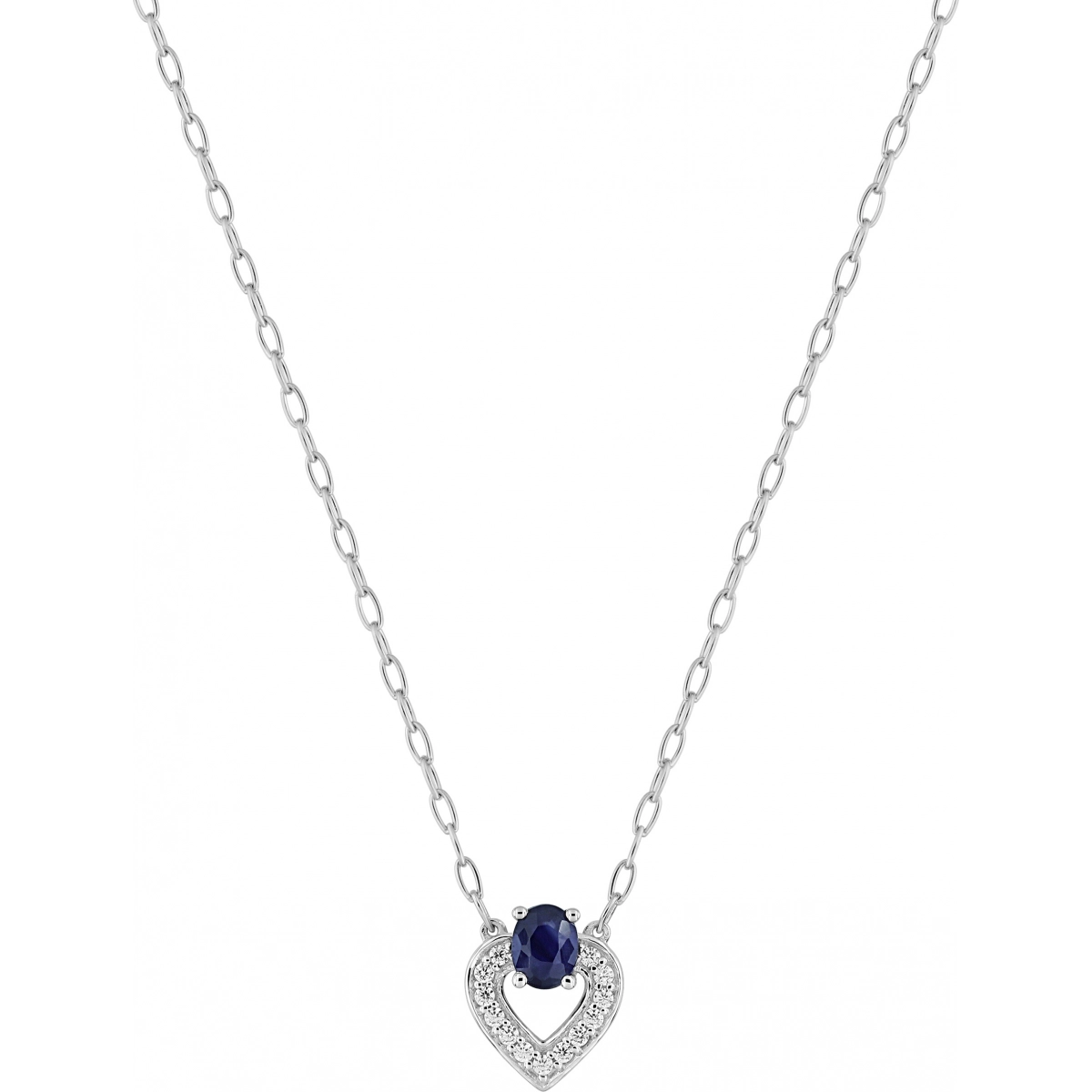 Necklace sapphire & cz 9K WG Lua Blanca  410676.A0 