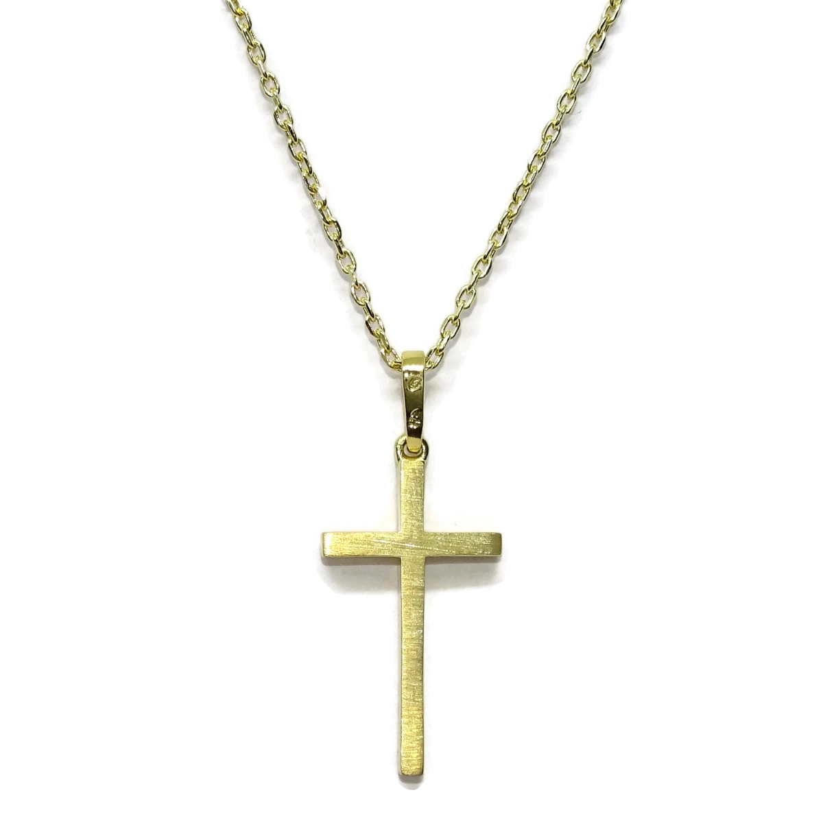 CROSS TO OR�@ OF 18K YELLOW GOLD MATTE AND GLITTER WITH CHAIN FORCED 50CM Never say never