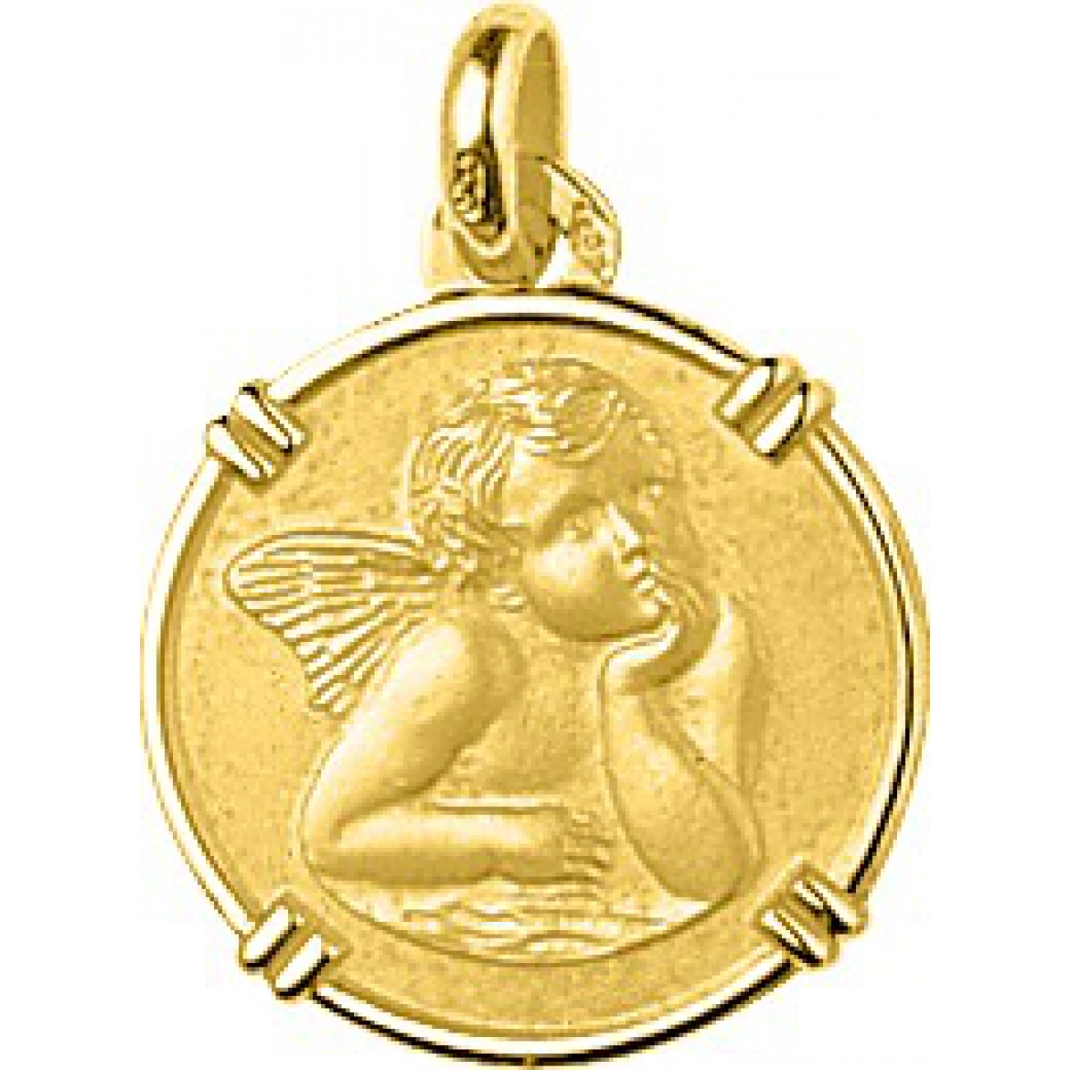 Medalha anjo 9Kt Ouro amarelo 9K38016 Lua blanca 9K38016.0