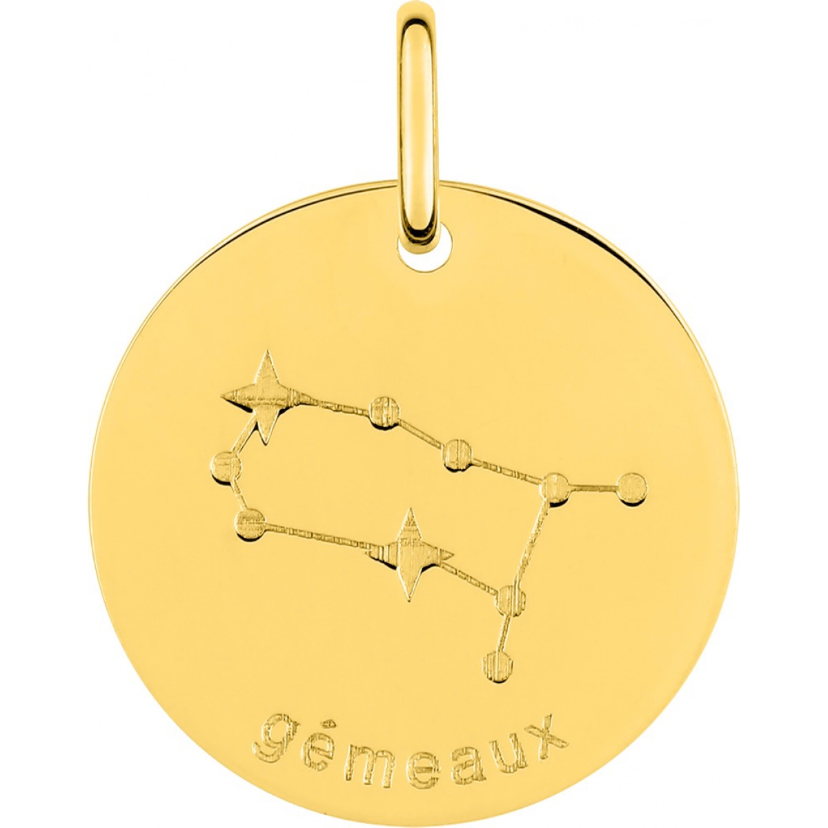 Médaille Gémeaux or375j Lua Blanca  0M07869 