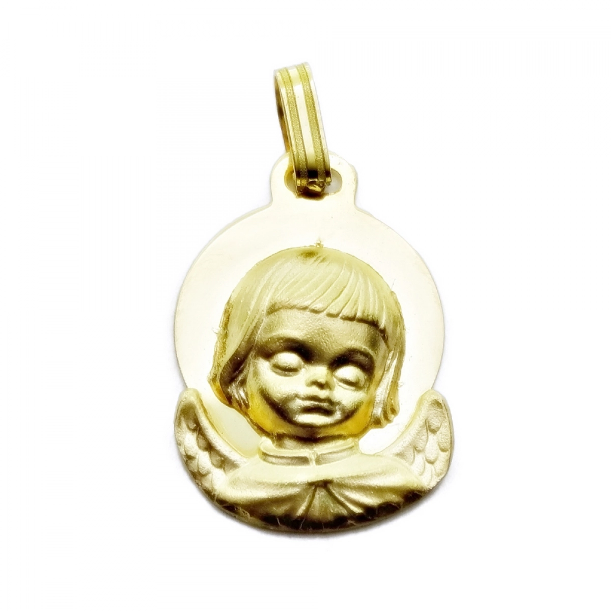 MEDAL FOR BABY OF GOLD OF 18KTES ANGEL OF THE SAVES. 1CM WITHOUT HANDLE NEVER SAY NEVER