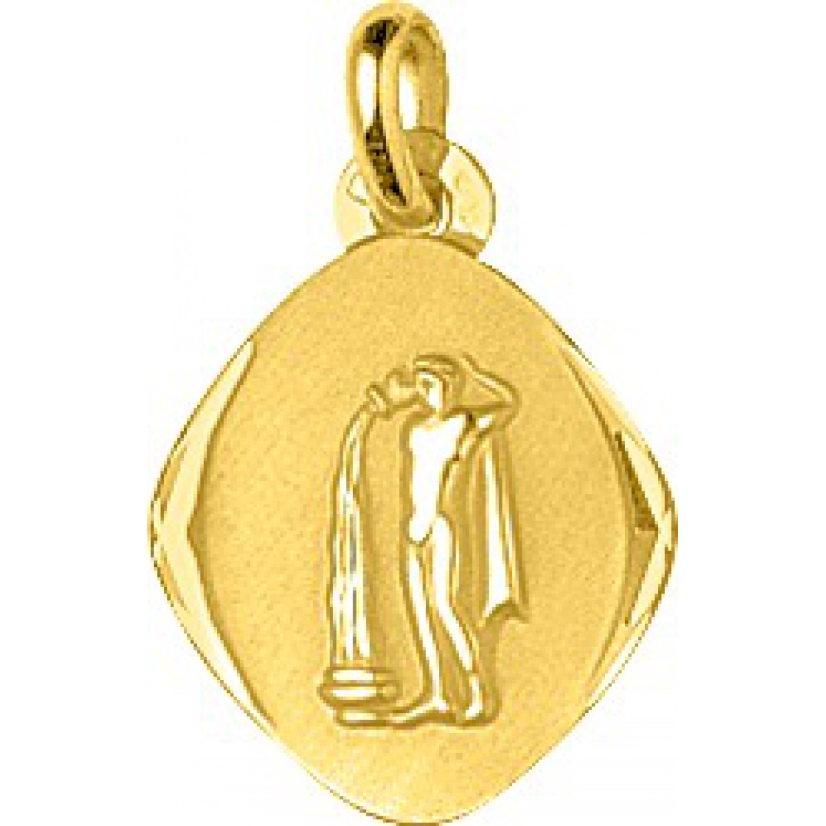 Medalha zodíaco Aquário 18Kt Ouro amarelo 73253 Lua blanca 73253.0