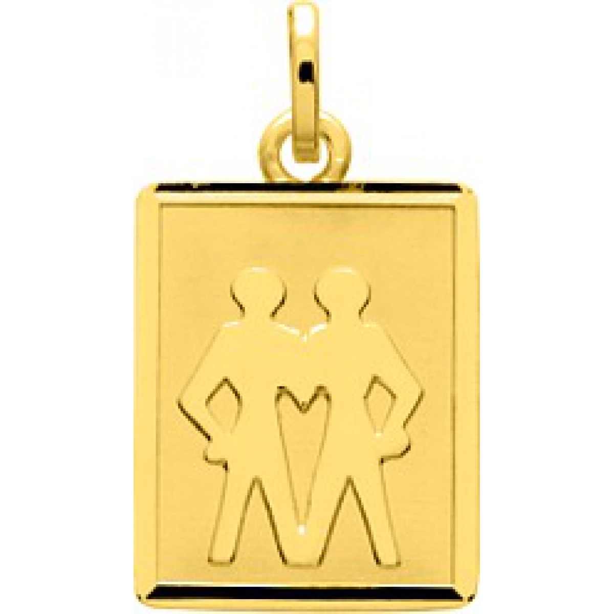 Medalha zodíaco Gêmeos 18Kt Ouro amarelo 73222 Lua blanca 73222.0