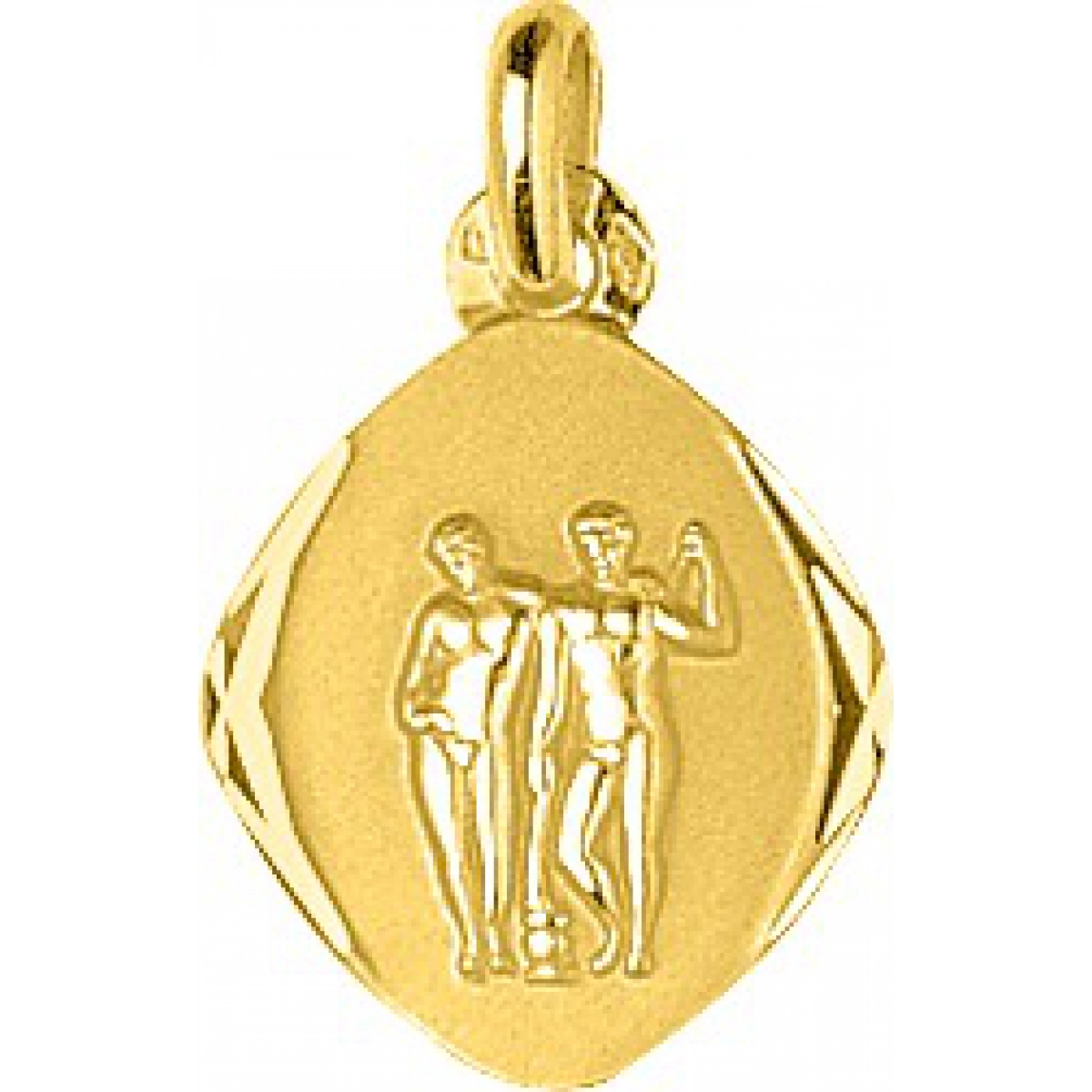 Medalha zodíaco Gêmeos 18Kt Ouro amarelo 73257 Lua blanca 73257.0