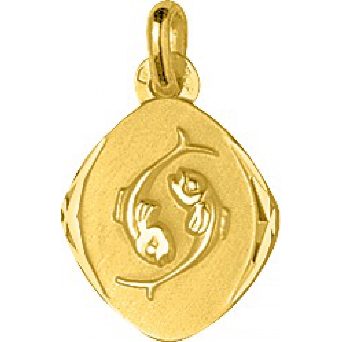 Medalha zodíaco Peixes 18Kt Ouro amarelo 73254 Lua blanca 73254.0