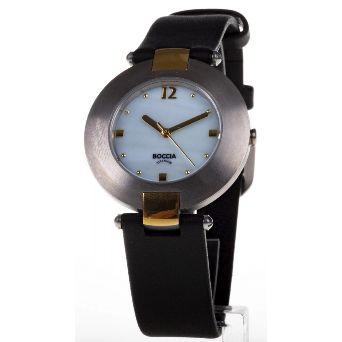 WATCH BOCCIA TITANIUM ANTIALERGICO TWO-TONE STRAP AND DIAL MOTHER-OF-PEARL 364-16