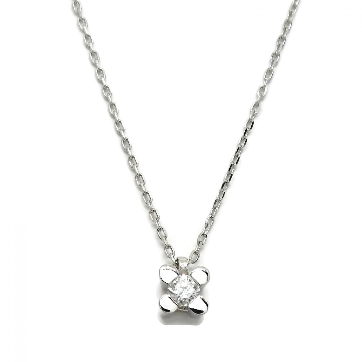 NEVER SAY NEVER NECKLACE WITH A DIAMOND OF 0.05 CTS AND WHITE GOLD 18KTES. 40CM