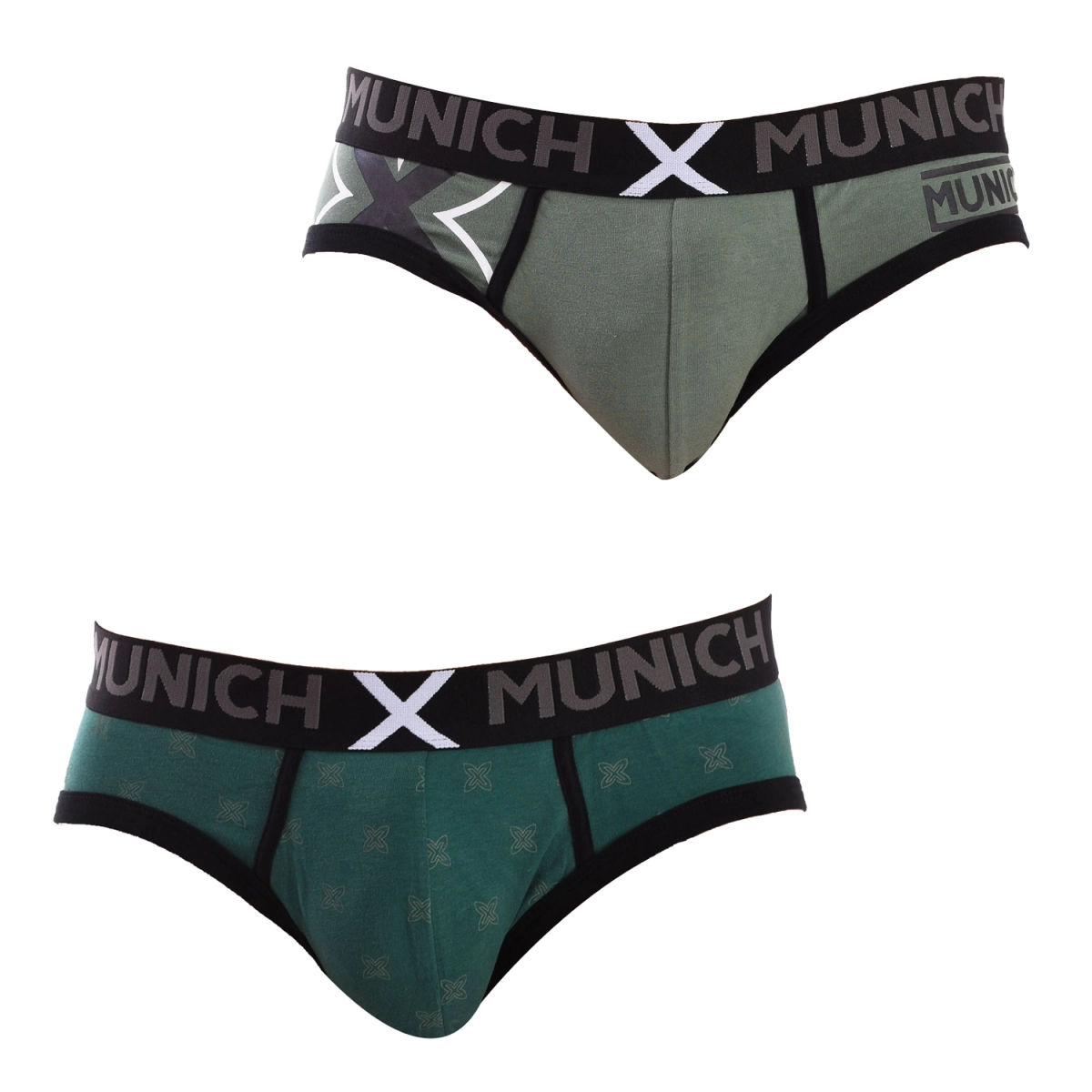 Pack-2 Slips de algodón elástico MU_DU0370 hombre Talla: L Color: Verde Munich MUDU0370.L