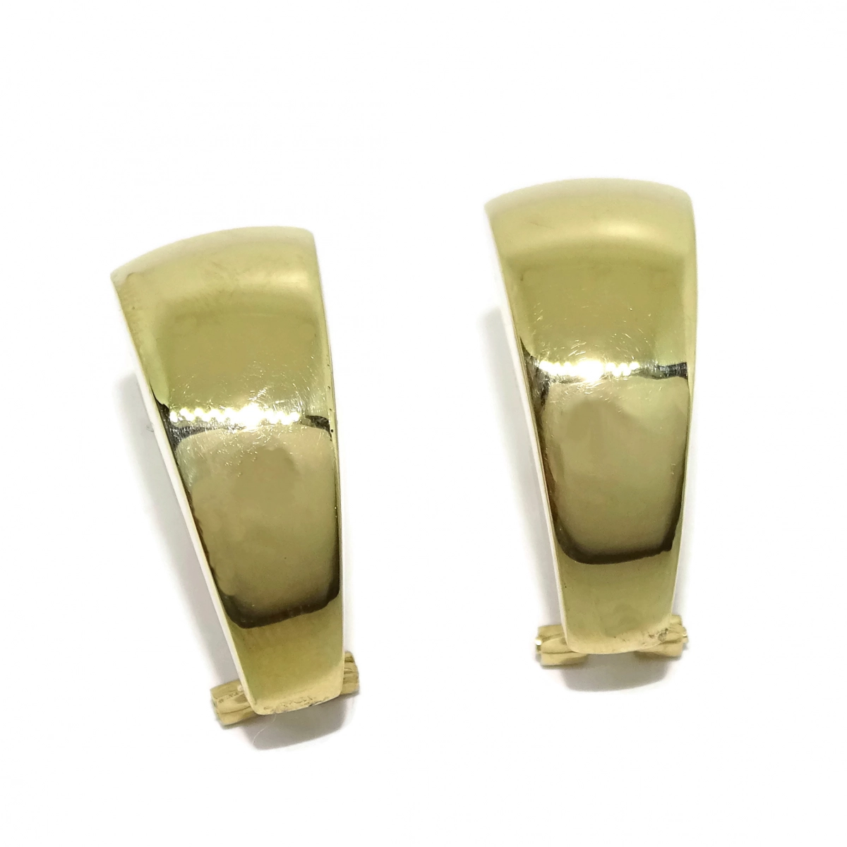 EARRINGS OF 18K YELLOW GOLD SMOOTH GLITTER WITH CLOSE OMEGA. 2.40 CM HIGH BY 1.00 NEVER SAY NEVER
