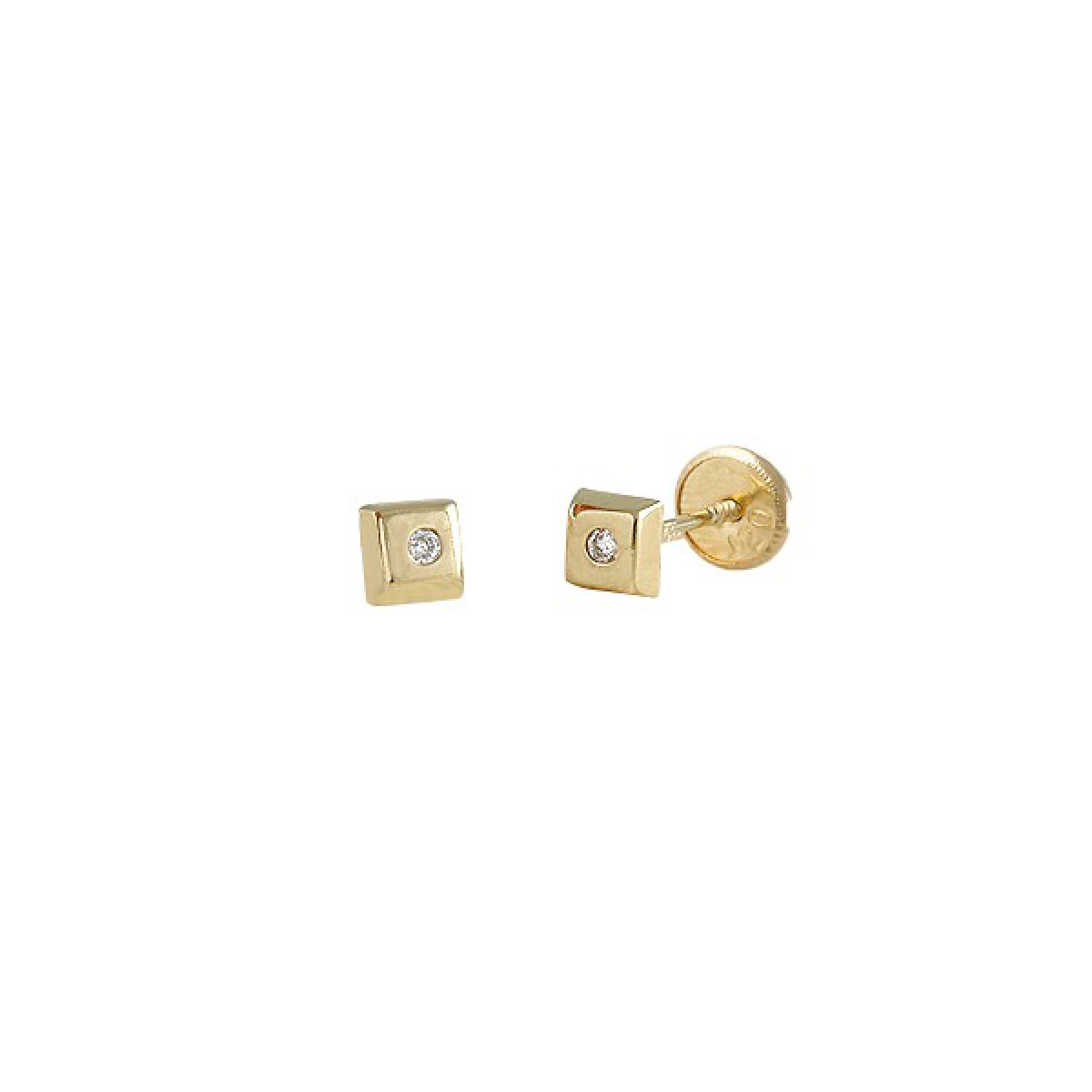 EARRINGS BABY LAW 18 K GOLD YELLOW WITH BRILLIANT 446443 O / Karammelo 446443 o/a