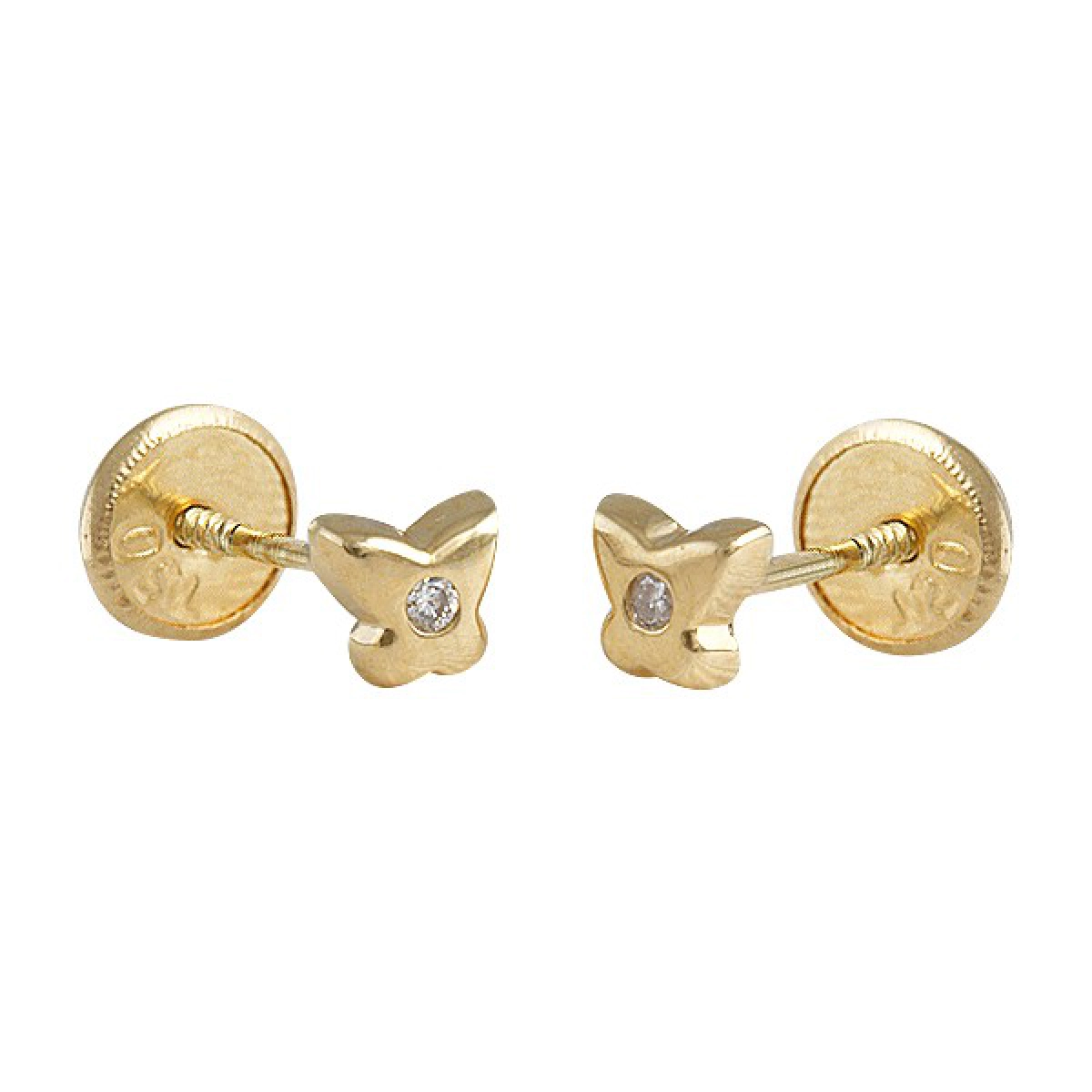 EARRINGS BABY LAW 18 K GOLD YELLOW WITH BRILLIANT 446468 O / Karammelo 446468 o/a