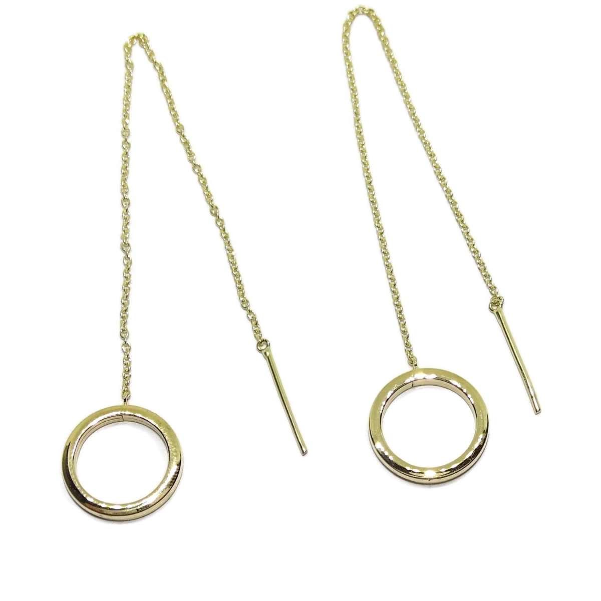 BEAUTIFUL EARRINGS OF 18K YELLOW GOLD WITH PIN AND CHAIN MINI FORCED. NEVER SAY NEVER