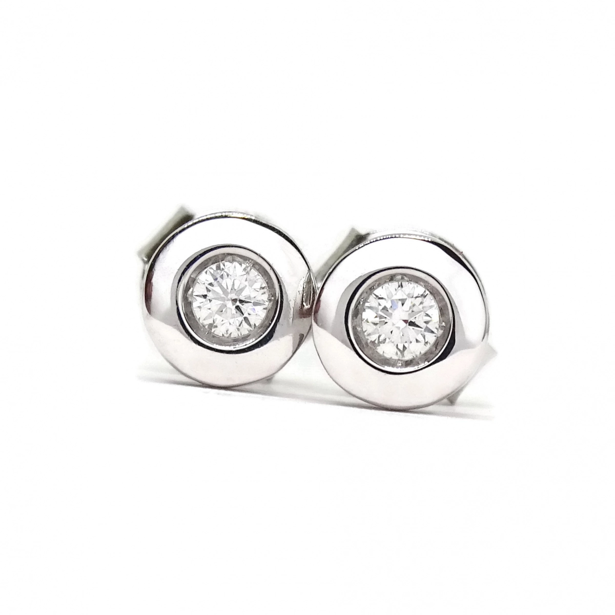 EARRINGS 0.16 CTS OF DIAMONDS AND WHITE GOLD 18KTES NEVER SAY NEVER