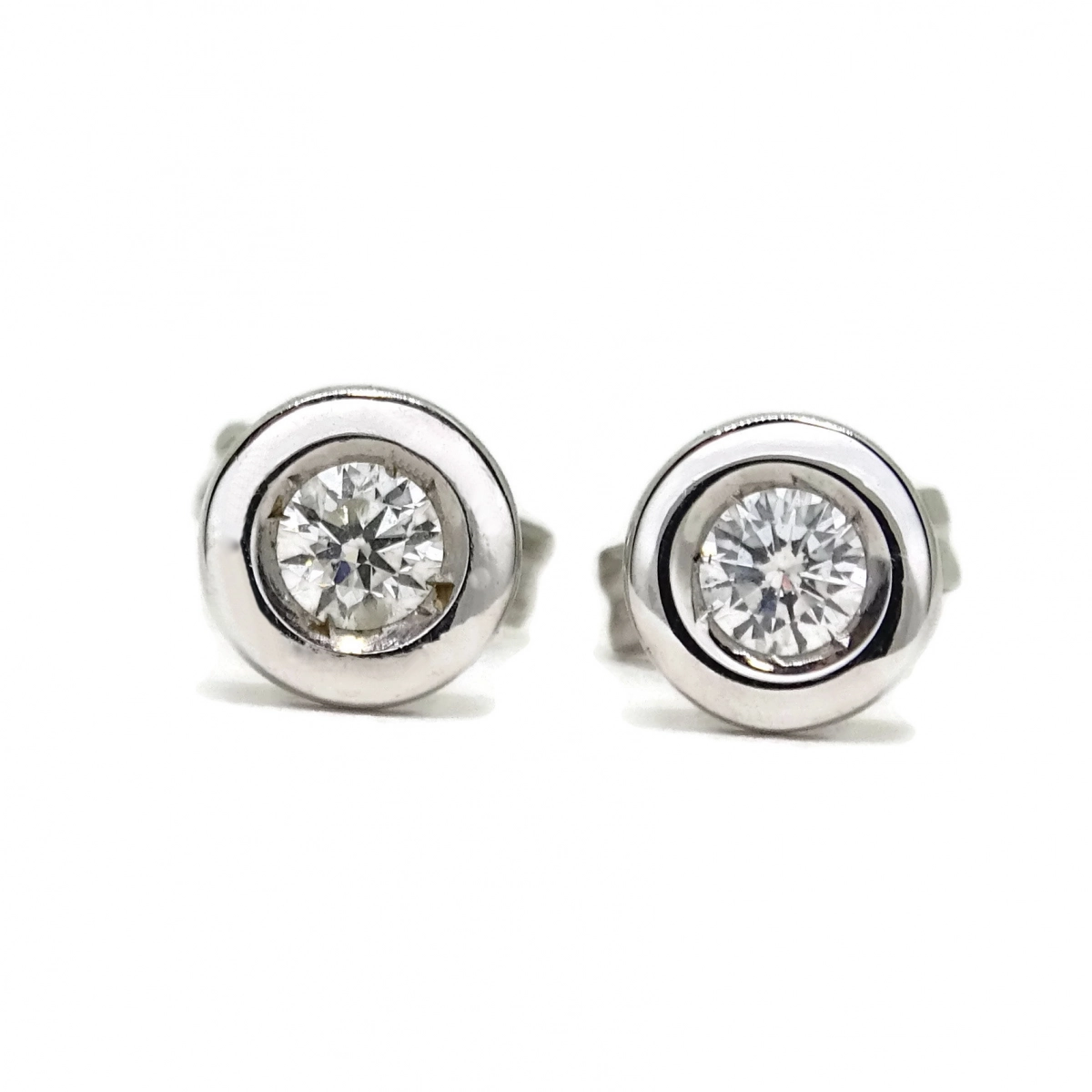 EARRINGS 0.20 CTS OF DIAMONDS AND WHITE GOLD 18KTES NEVER SAY NEVER