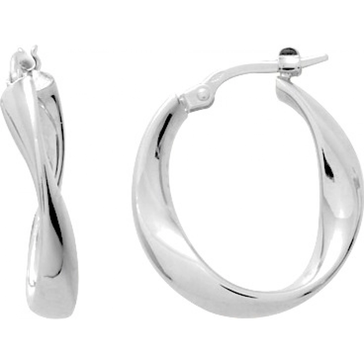 Hoops Earrings half pair 18K WG Lua Blanca  3819.7NC 