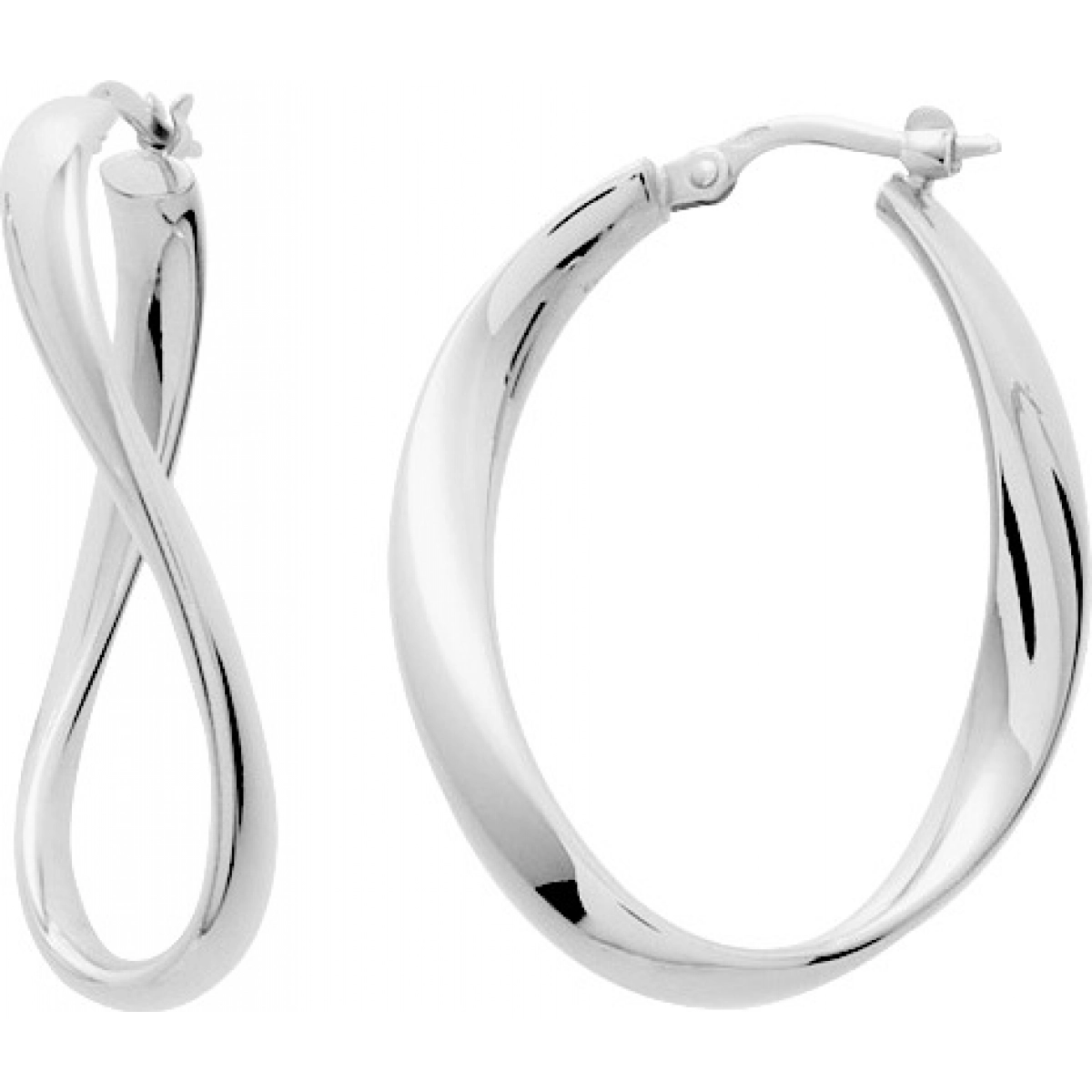 Hoops Earrings half pair 18K WG Lua Blanca  3819.8NC 