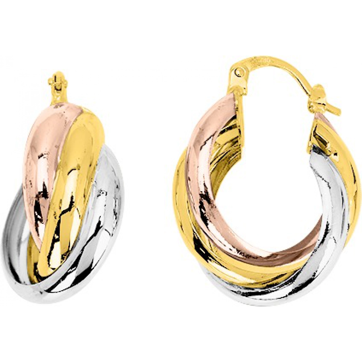 Hoops earrings pair 18K 3TG  Lua Blanca  3621G.0