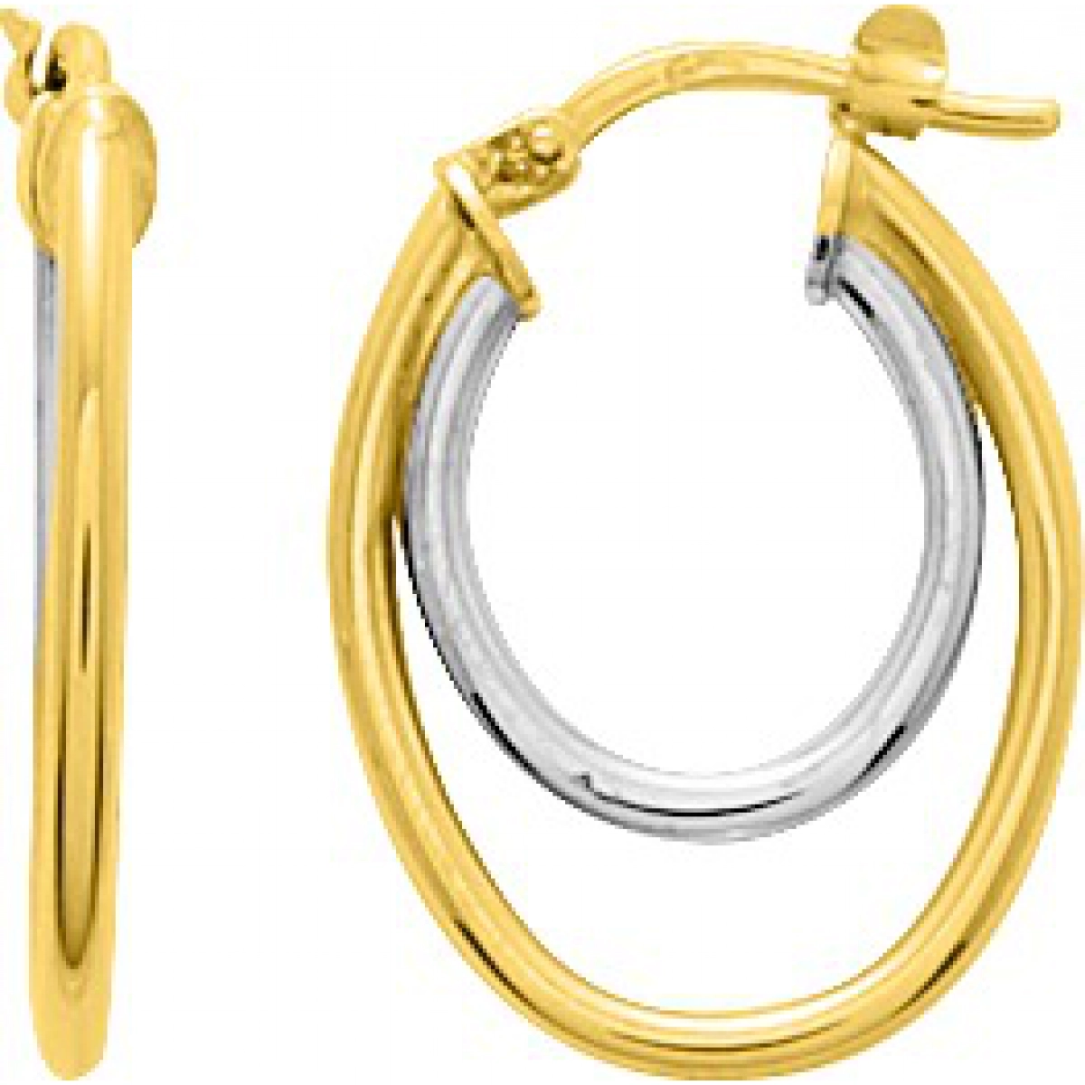 Hoops earrings pair 9K 2TG  Lua Blanca  652006.0