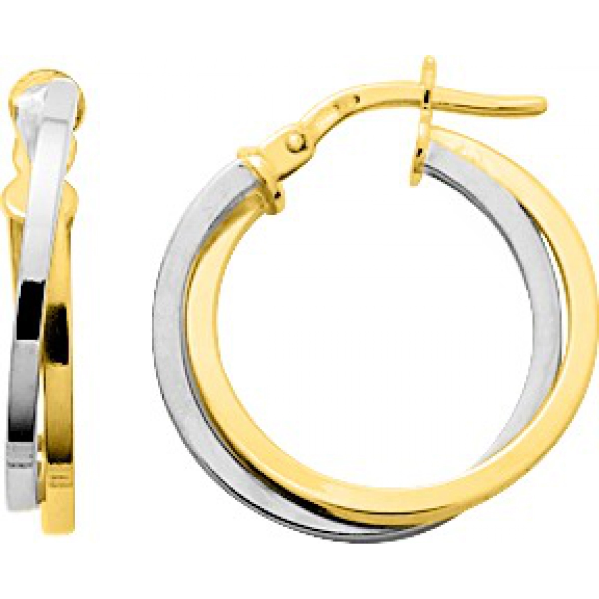 Hoops earrings pair 9K 2TG Lua Blanca  652011.0