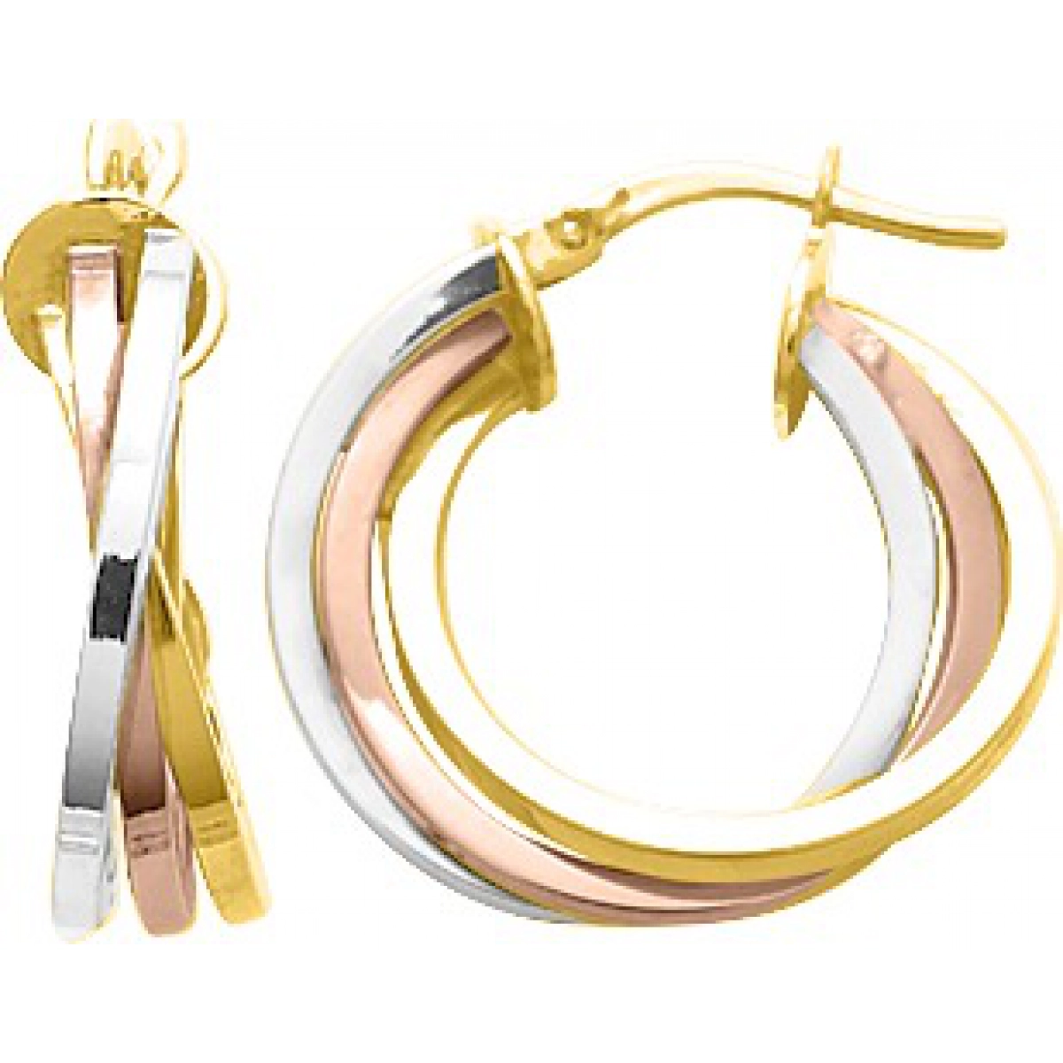 Hoops earrings pair 9K 3TG  Lua Blanca  9K2580.4G.0