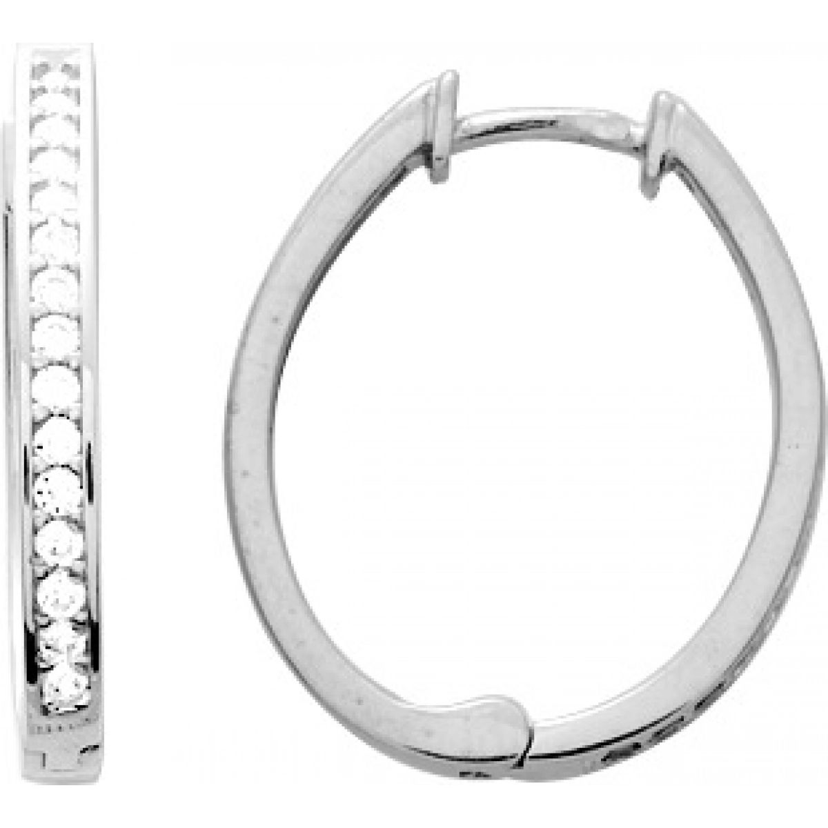 Hoops earrings pair w. cz rh925 Silver  Lua Blanca  305559.1.0