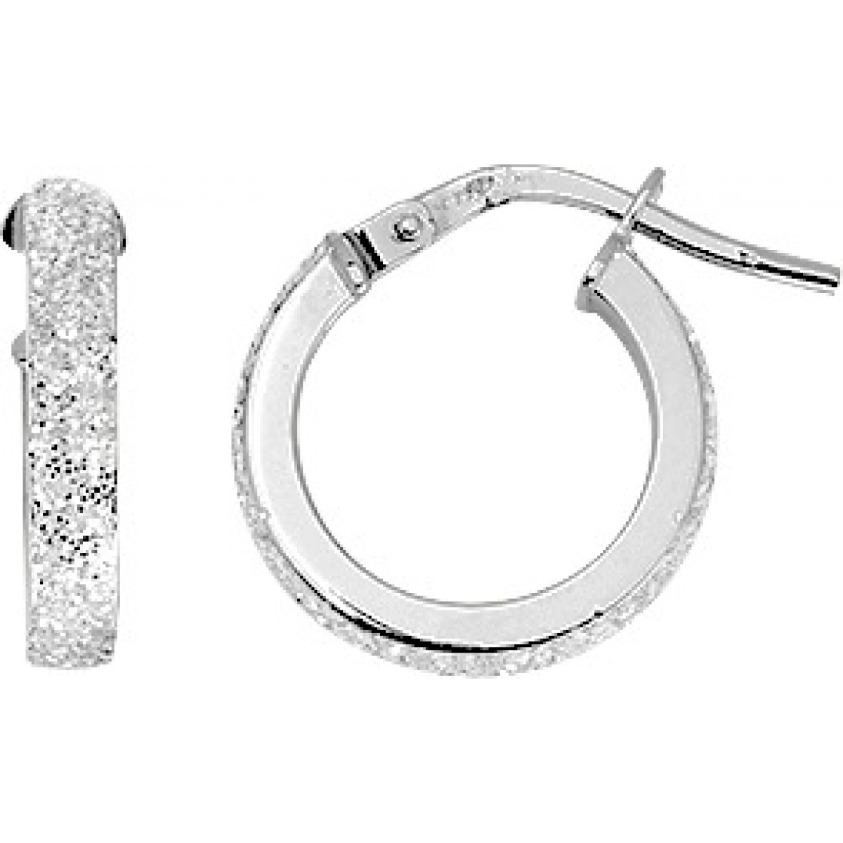 Hoops earrings pair w. rhod and glitter 18K YG  Lua Blanca  3686GR.0