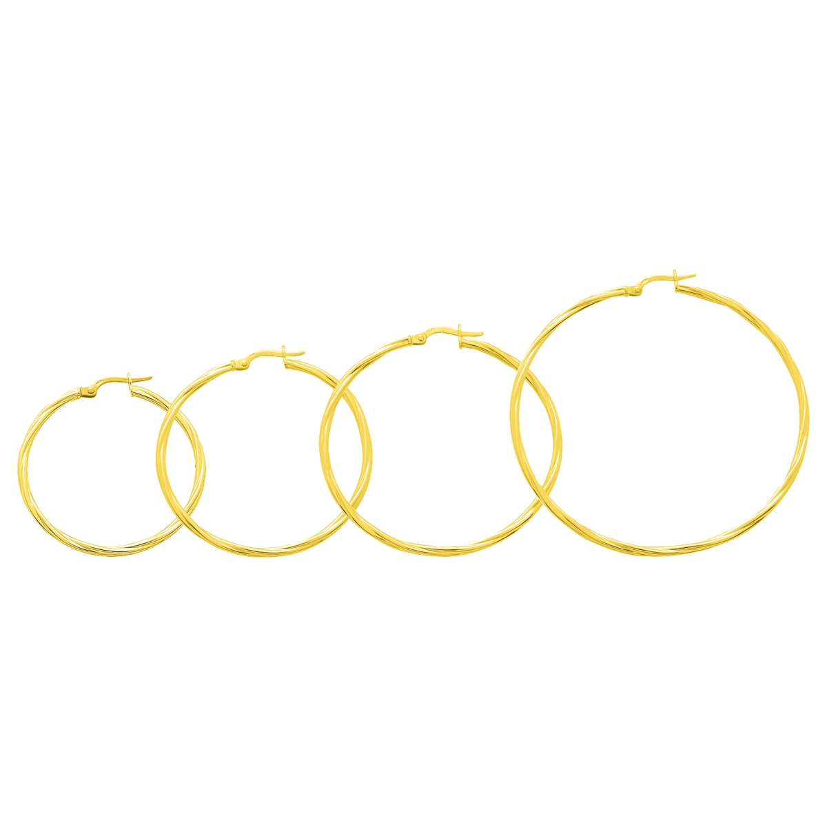 Brincos Anéis par torcido 9Kt Ouro amarelo 650003.7 Lua blanca 650003.7.0